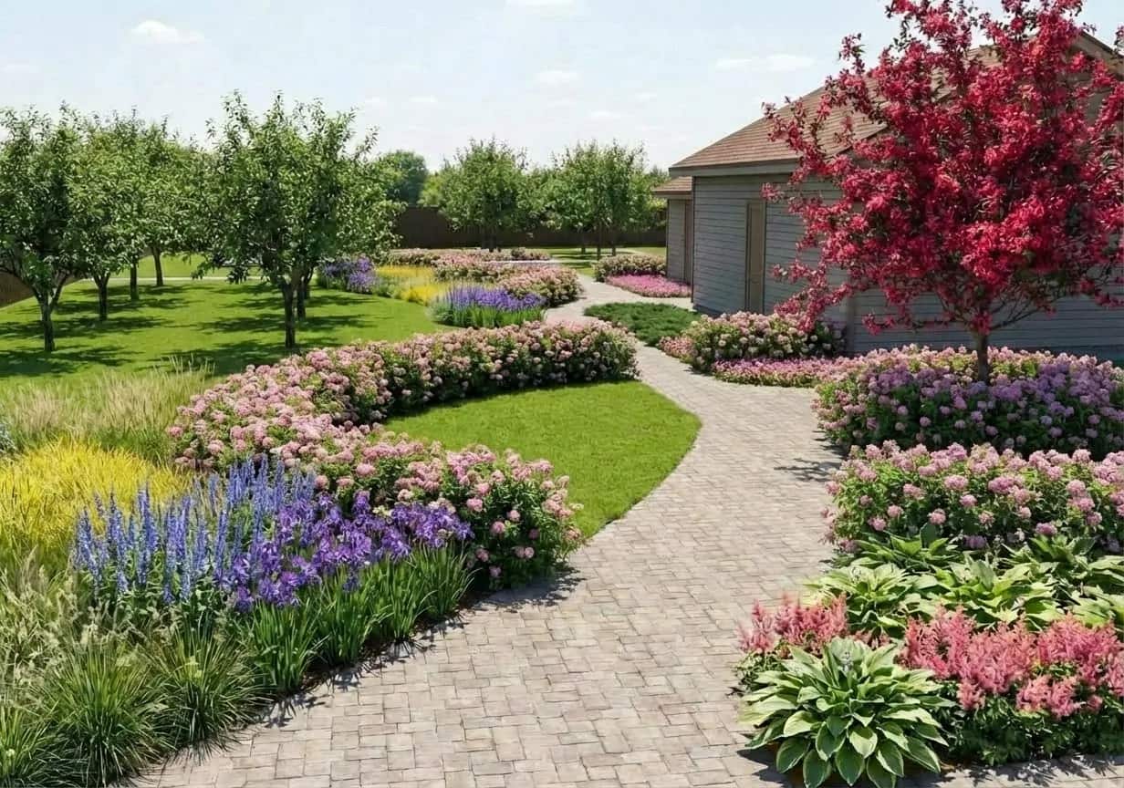 Схема участка -> Сад у дома (после)