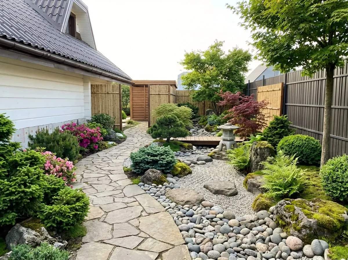 Пустой двор -> Японский сад (после)