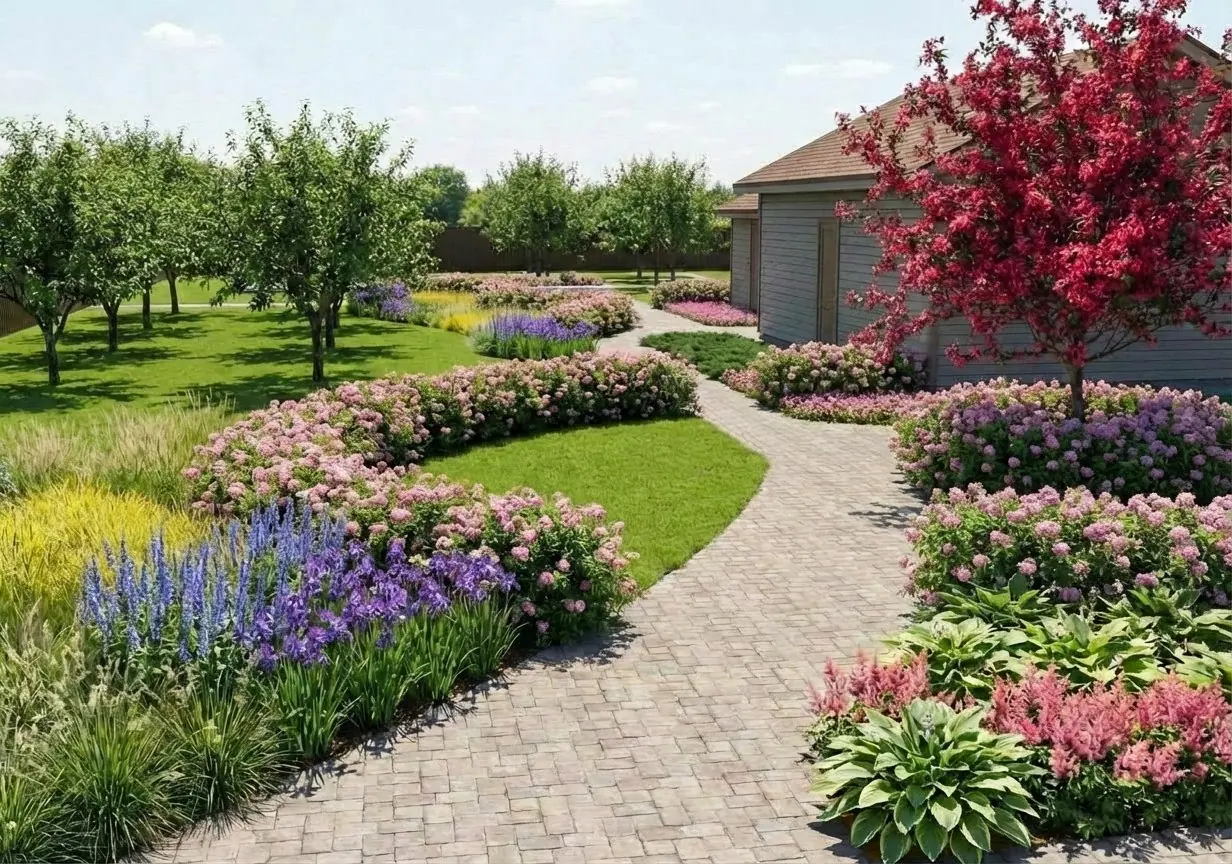 Схема участка -> Сад у дома (после)