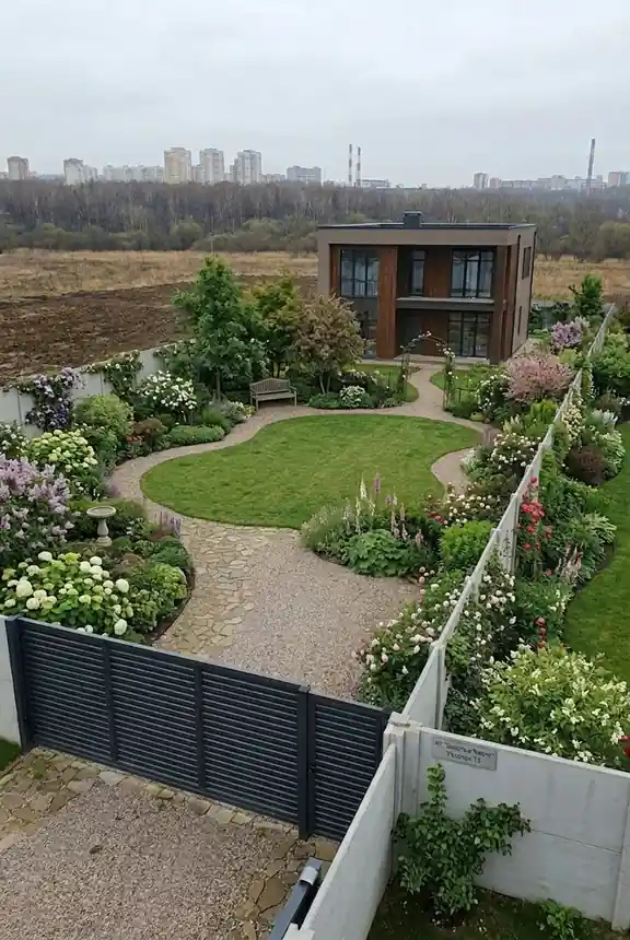 Фасад → Парадный сад (после)