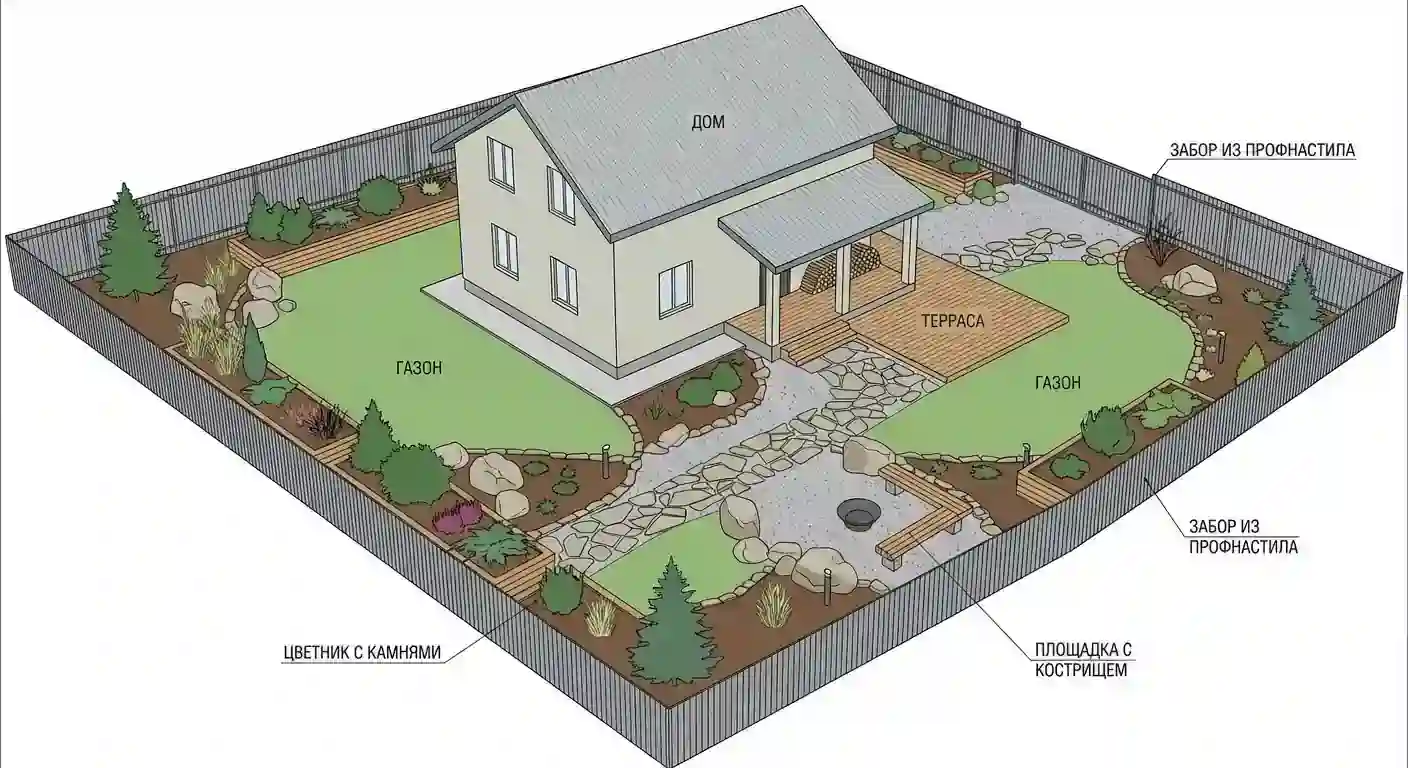 Фото → Эскиз планировки (после)